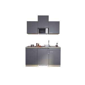 Küchenzeile 'Luis' mit E-Geräten grau/eichefarben 150 cm