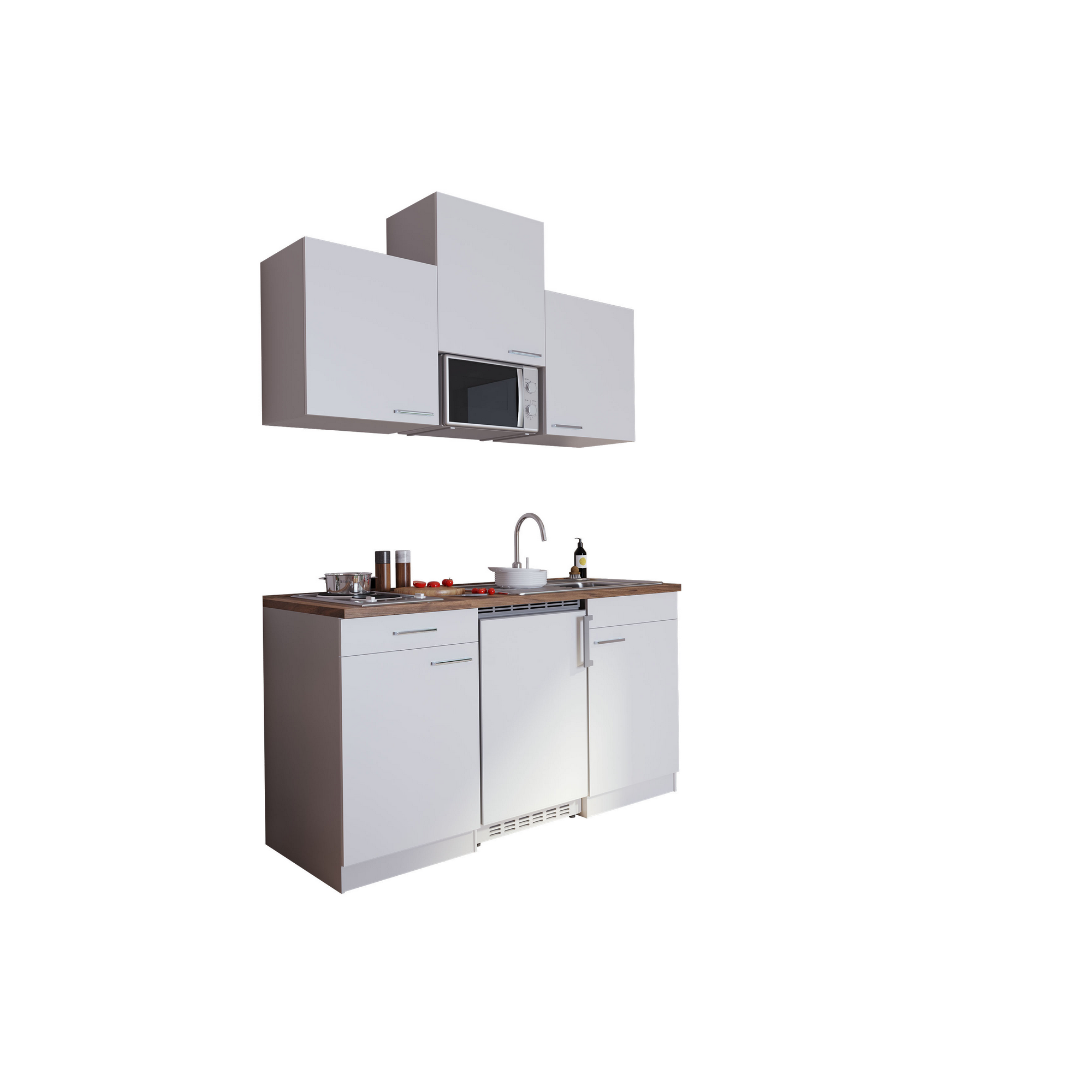 Küchenzeile 'Luis' mit E-Geräten weiß 150 cm