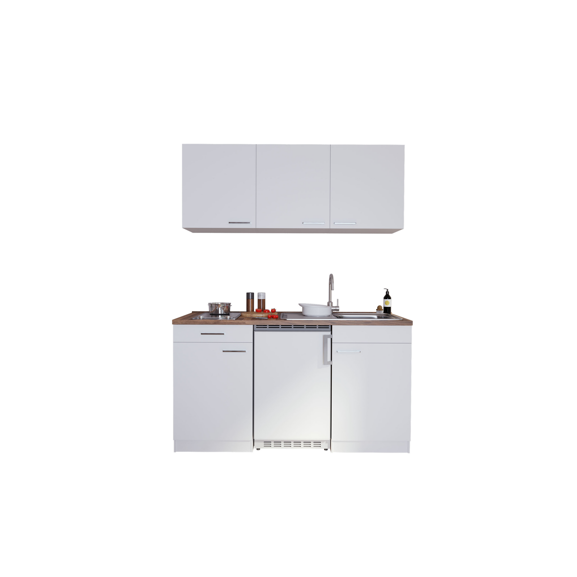 Küchenzeile 'Luis' mit E-Geräten weiß 150 cm
