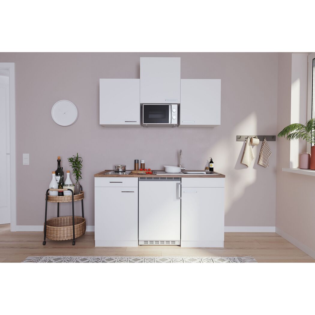 Küchenzeile 'Luis' mit E-Geräten weiß 150 cm