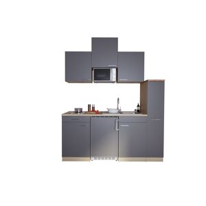 Küchenzeile 'Luis' mit E-Geräten grau/eichefarben 180 cm