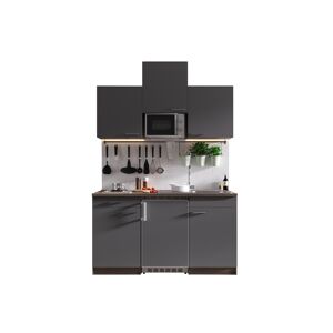 Küchenzeile 'Oliver' mit E-Geräten grau/eichefarben 150 cm