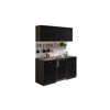 Küchenzeile 'Oliver' mit E-Geräten schwarz/eichefarben 150 cm