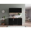 Küchenzeile 'Oliver' mit E-Geräten schwarz/eichefarben 150 cm