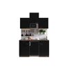 Küchenzeile 'Oliver' mit E-Geräten schwarz/eichefarben 150 cm