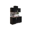 Küchenzeile 'Oliver' mit E-Geräten schwarz/eichefarben 150 cm