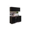 Küchenzeile 'Oliver' mit E-Geräten schwarz/eichefarben 150 cm