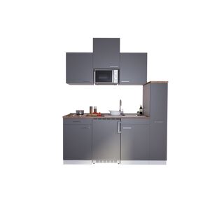 Küchenzeile 'Luis' mit E-Geräten grau/weiß 180 cm