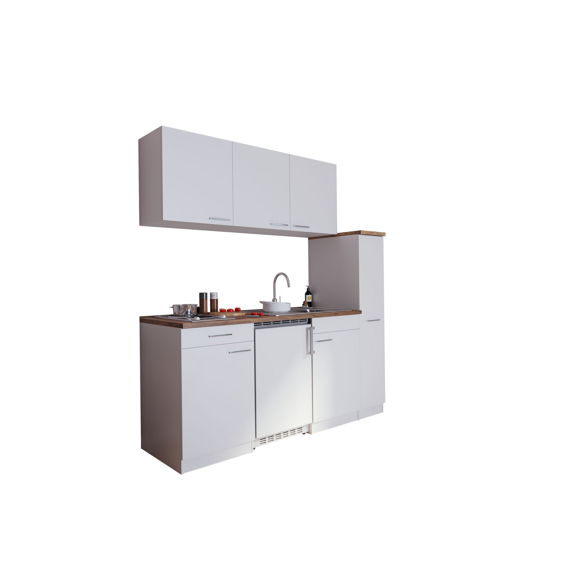 Küchenzeile 'Luis' mit E-Geräten weiß 180 cm
