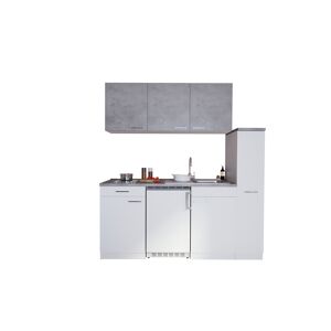 Küchenzeile 'Luis' mit E-Geräten betongrau/weiß 180 cm