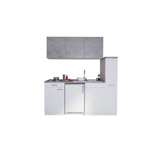 Küchenzeile 'Luis' mit E-Geräten betongrau/weiß 180 cm