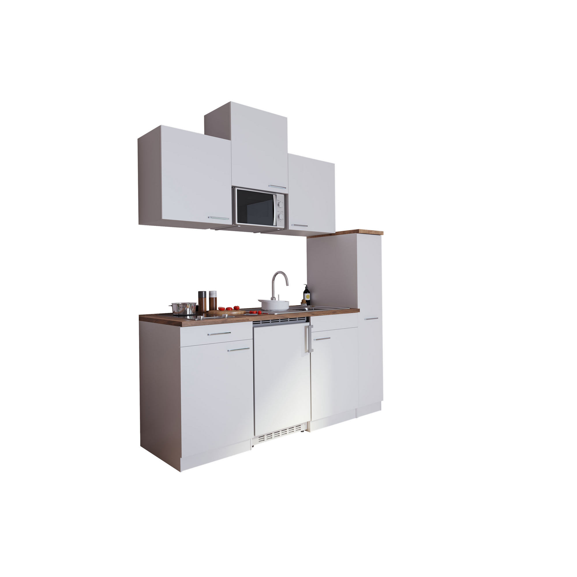 Küchenzeile 'Luis' mit E-Geräten weiß 180 cm