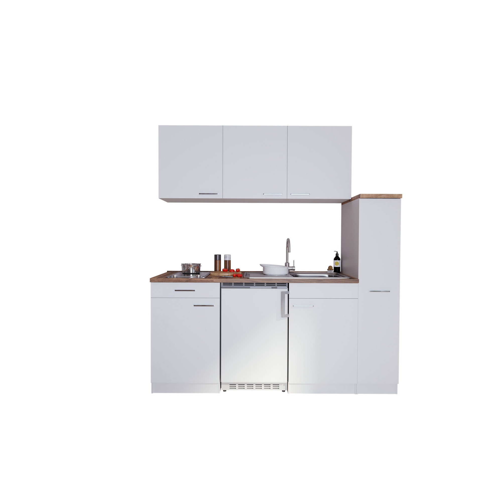 Küchenzeile 'Luis' mit E-Geräten weiß 180 cm