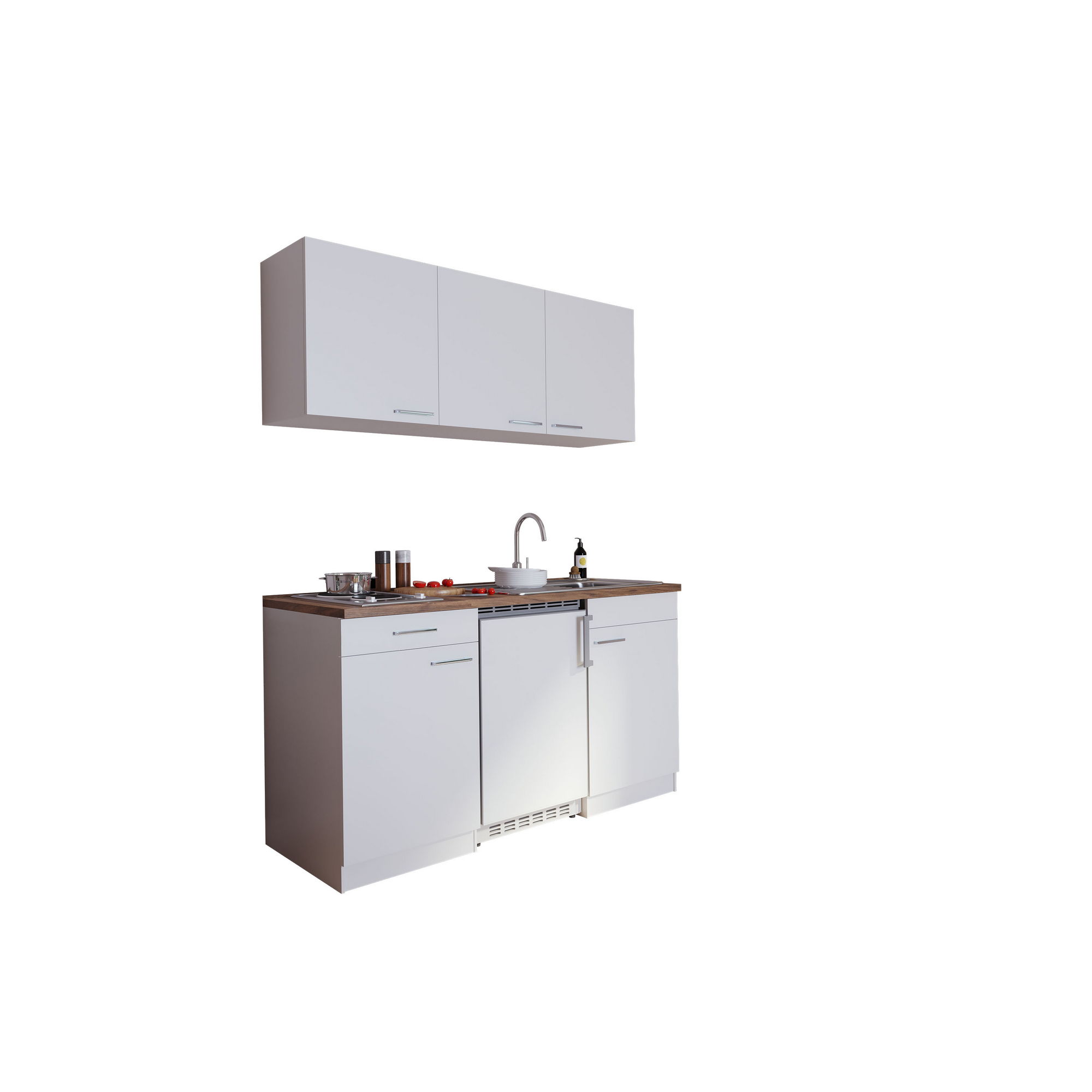 Küchenzeile 'Luis' mit E-Geräten weiß 150 cm