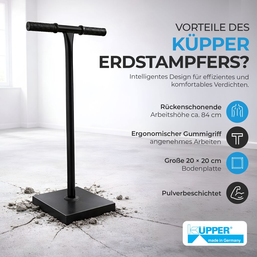 Erd- und Betonstampfer 20 x 20 x 84 cm