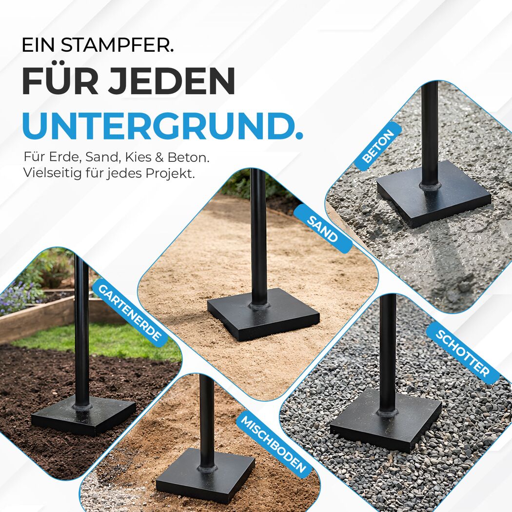 Erd- und Betonstampfer 20 x 20 x 84 cm