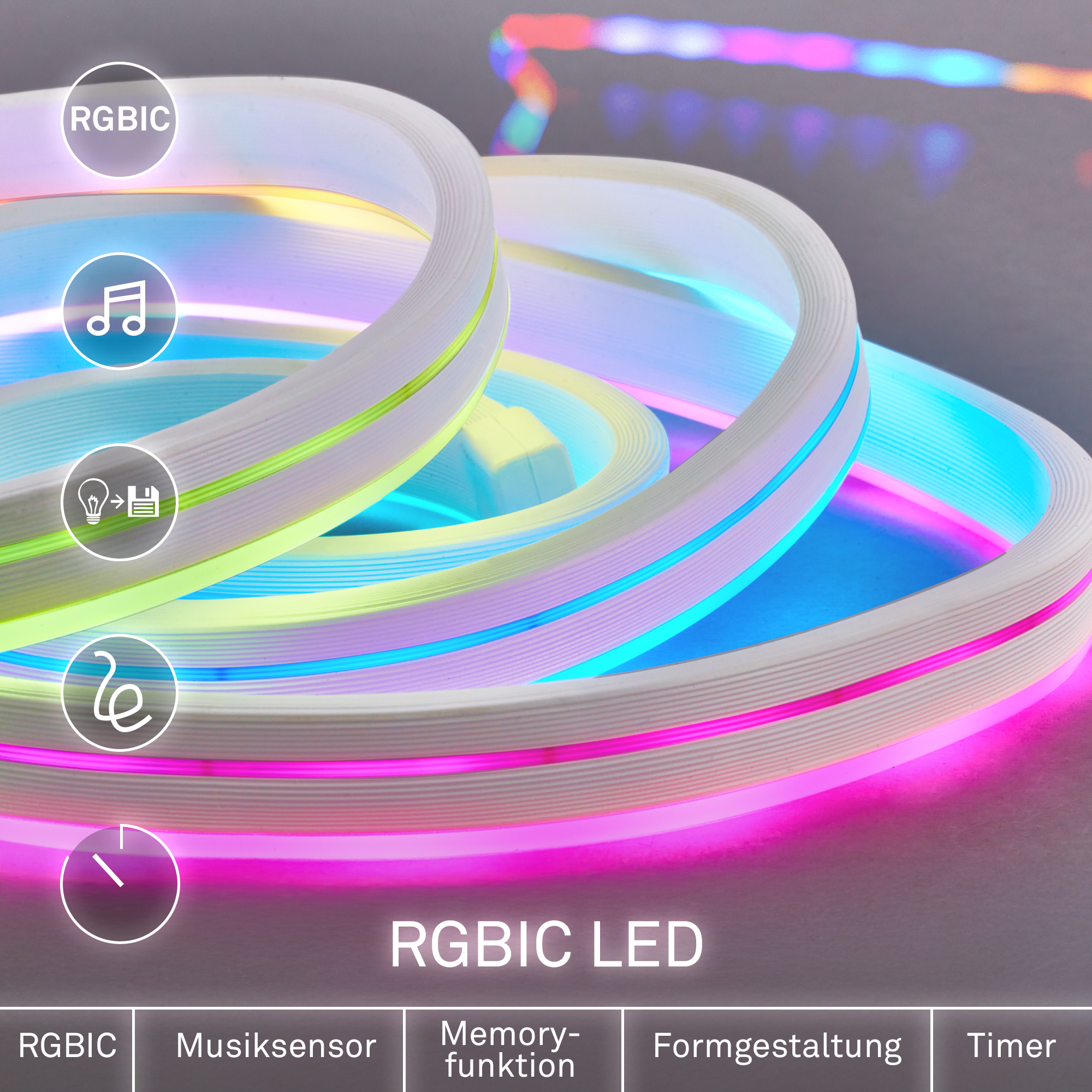 RGBIC-LED-Streifen 5 m 8 W