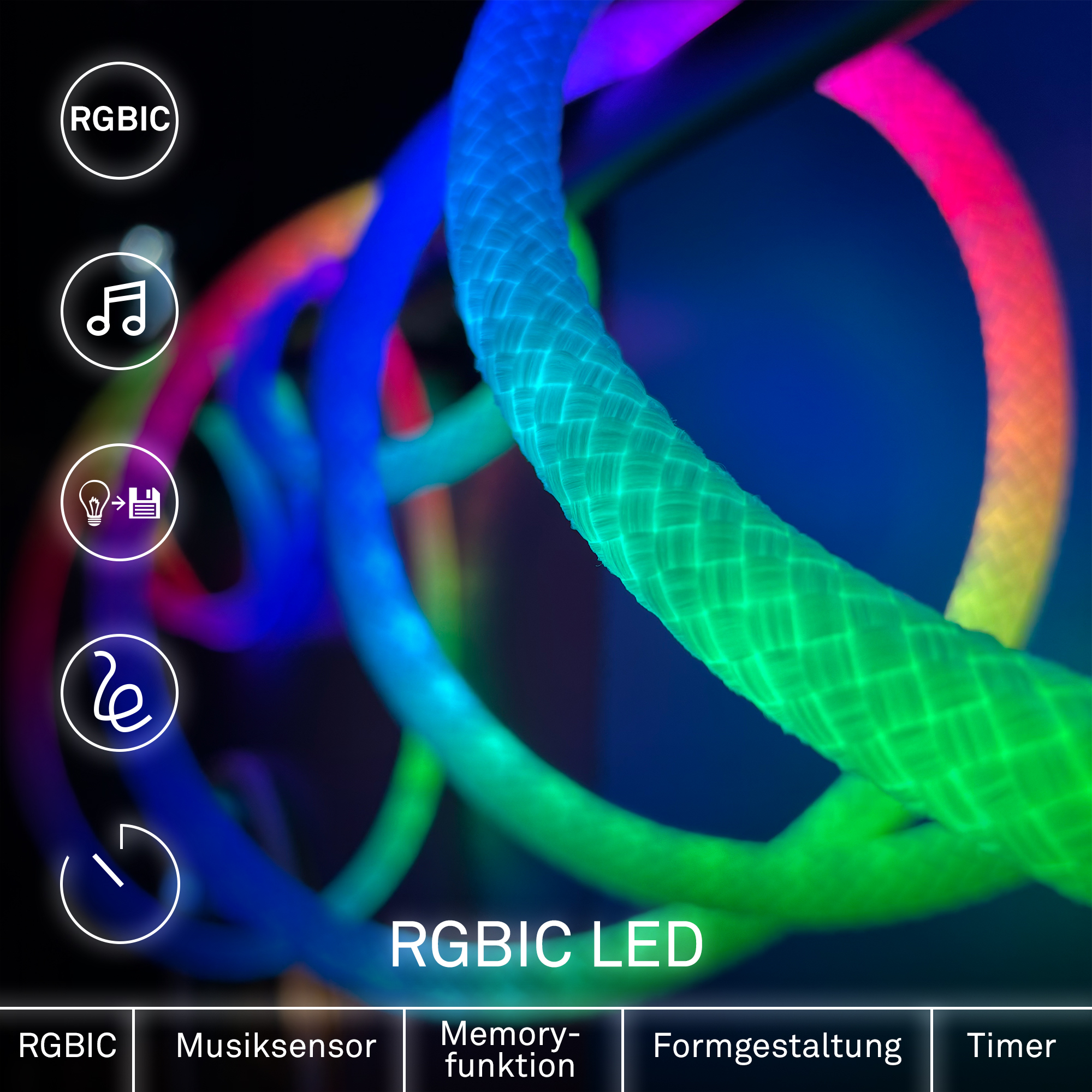 RGBIC-LED-Streifen 5 m 8 W