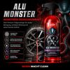 Alu Monster Felgenreiniger Flasche und saubere Felge