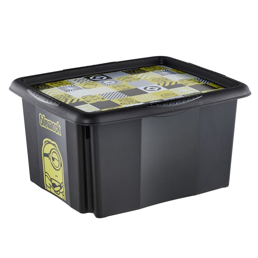 Stapelbox 'Minions' schwarz 24 l mit Deckel