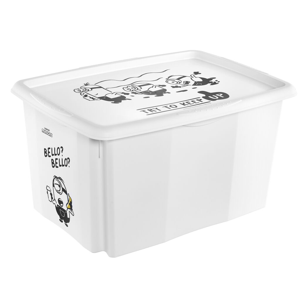 Stapelbox 'Minions' weiß 45 l mit Deckel