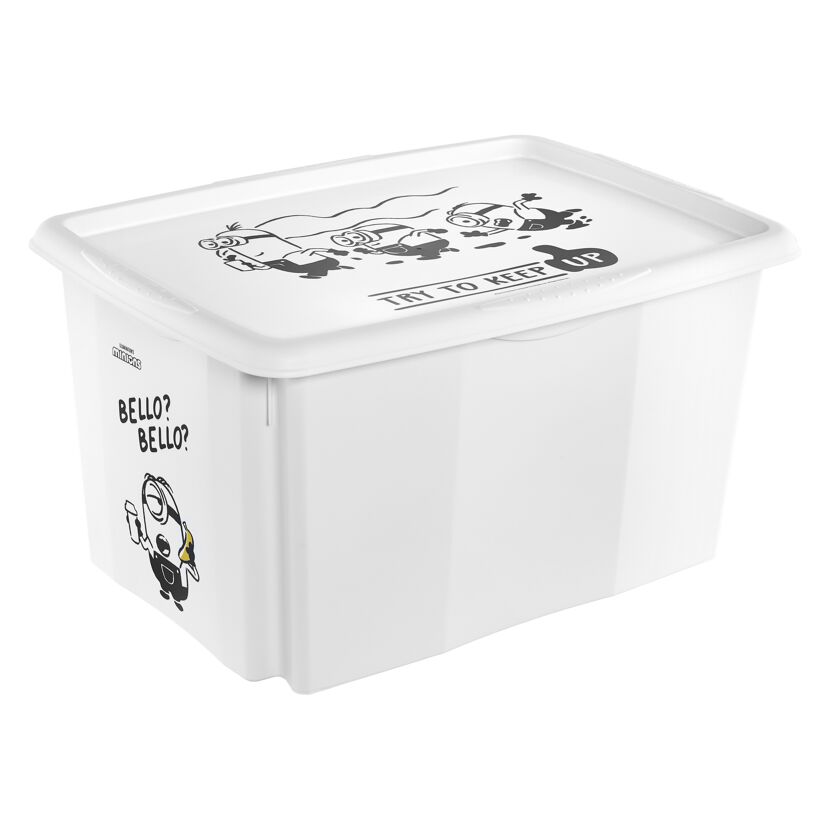 Stapelbox 'Minions' weiß 45 l mit Deckel