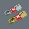 Zwei Wera Bits, silber und goldfarben, mit der Nummer 2