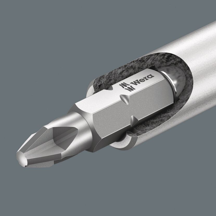 Wera Bit in Halter, Detailaufnahme