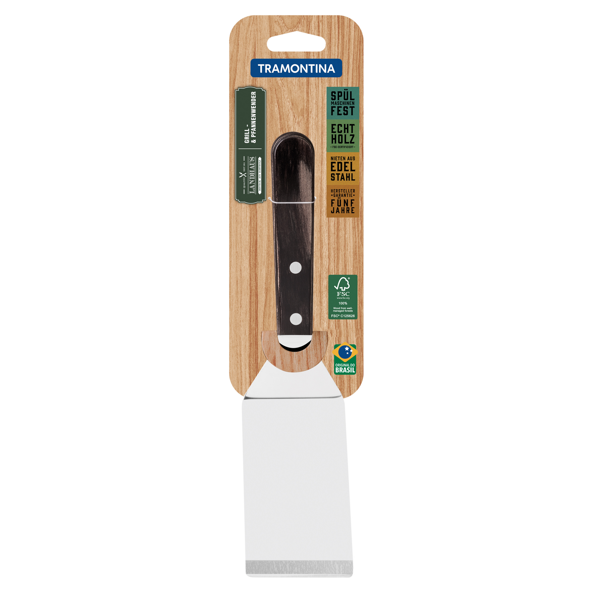 Grillwender 'Polywood' Edelstahl mit Holzgriff 24,6 cm