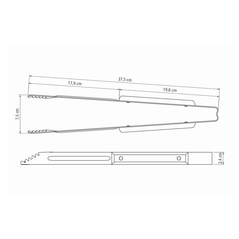 Grillzange 'Churrasco' Edelstahl mit Holzgriff 37,5 cm
