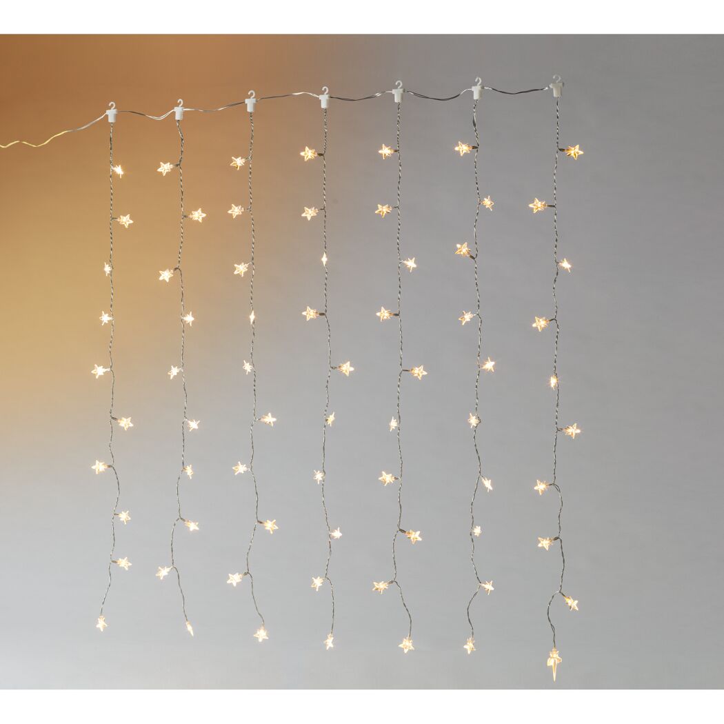 LED-Lichtervorhang 7 Stränge 70 LEDs warmweiß 100 cm
