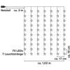 LED-Lichtervorhang 7 Stränge 70 LEDs warmweiß 100 cm