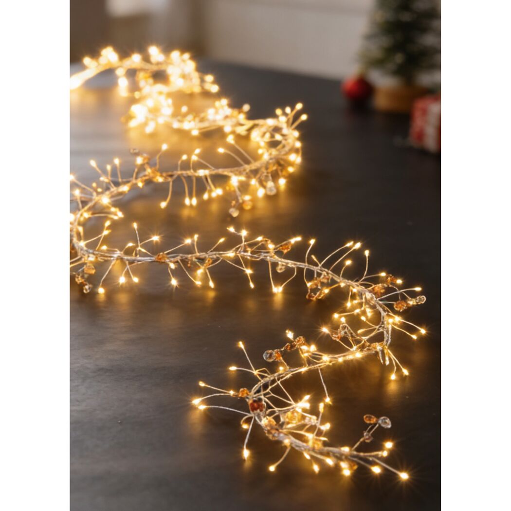 LED-Draht-Lichterkette 200 LEDs warmweiß 200 cm