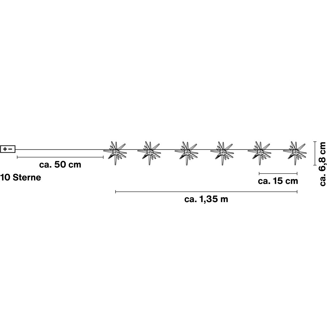 LED-Lichterkette Stern 10 LEDs 135 cm