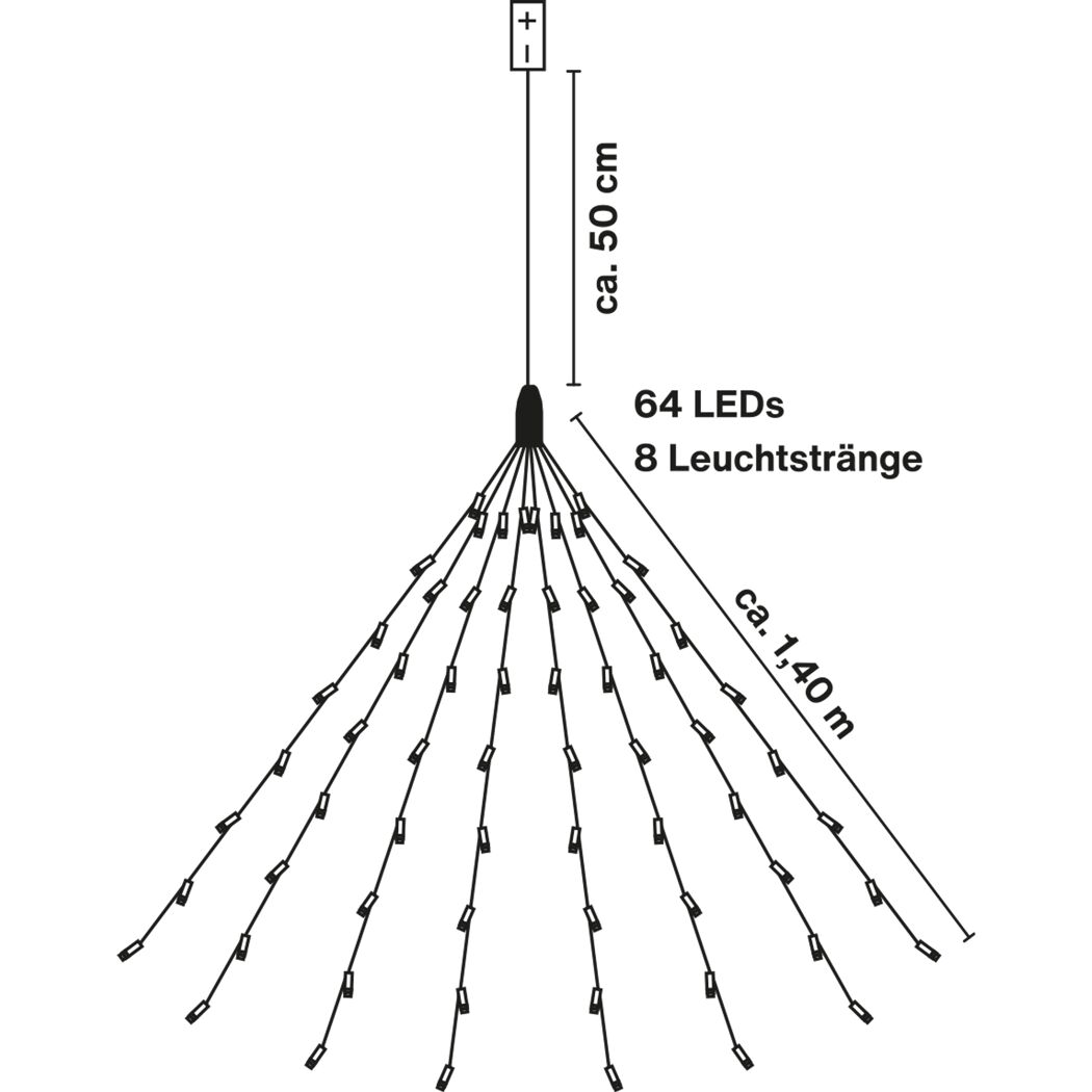 LED-Lichterkette für Baum 64 LEDs 140 cm
