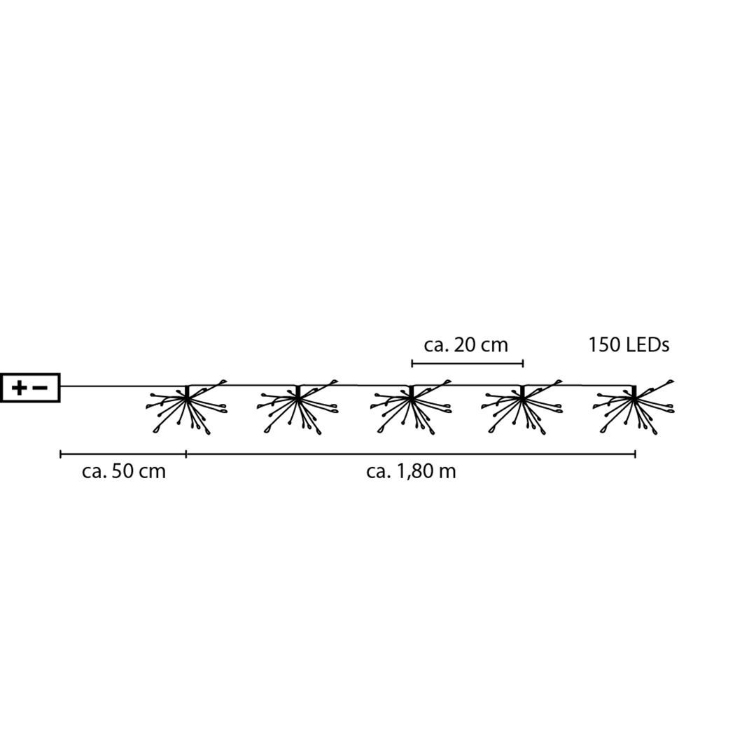LED-Lichterkette 150 LEDs 180 cm