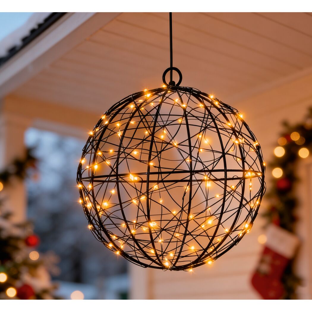 LED-Kugel hängend 140 LEDs Ø 18 cm