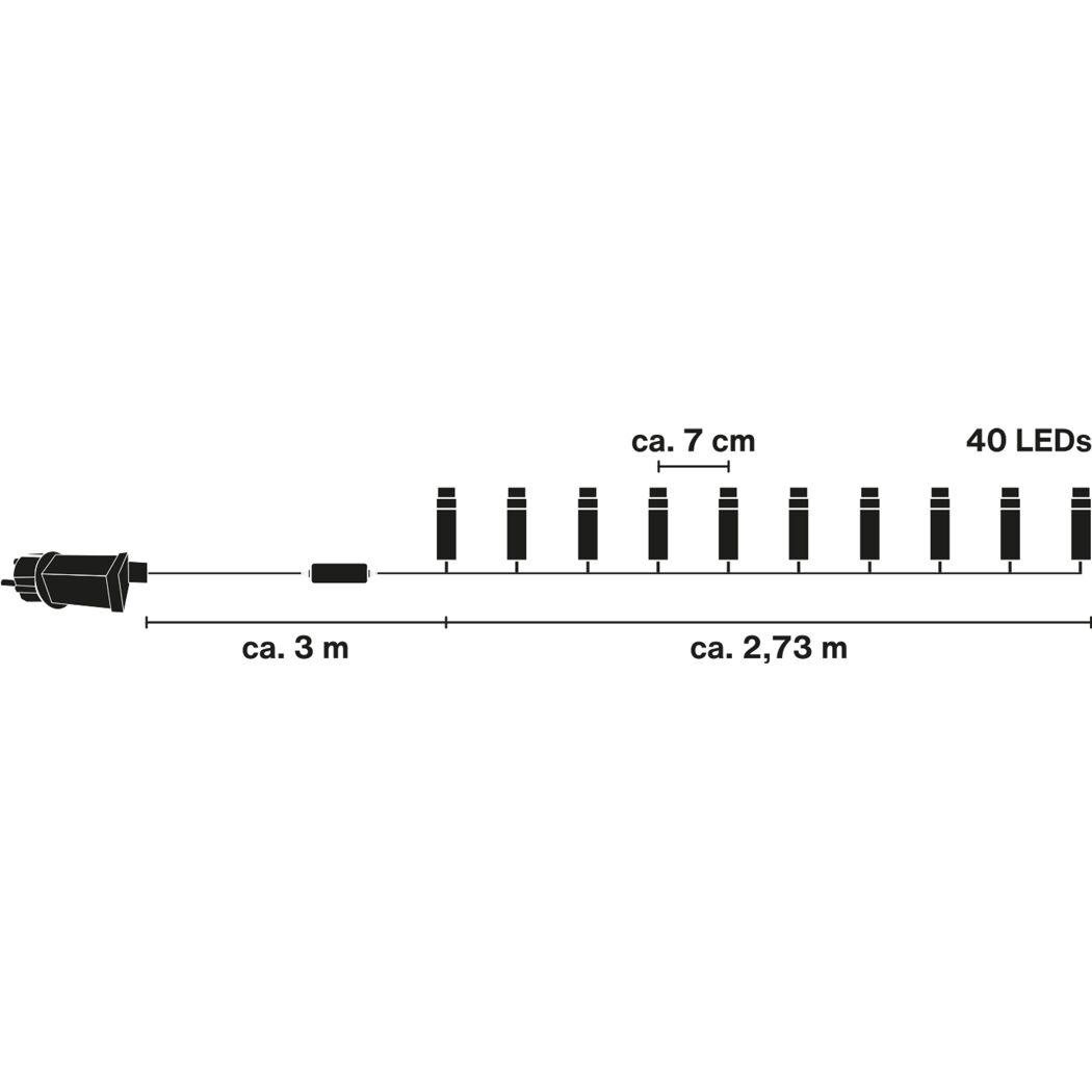 LED-Minilichterkette 40 LEDs 2,7 m