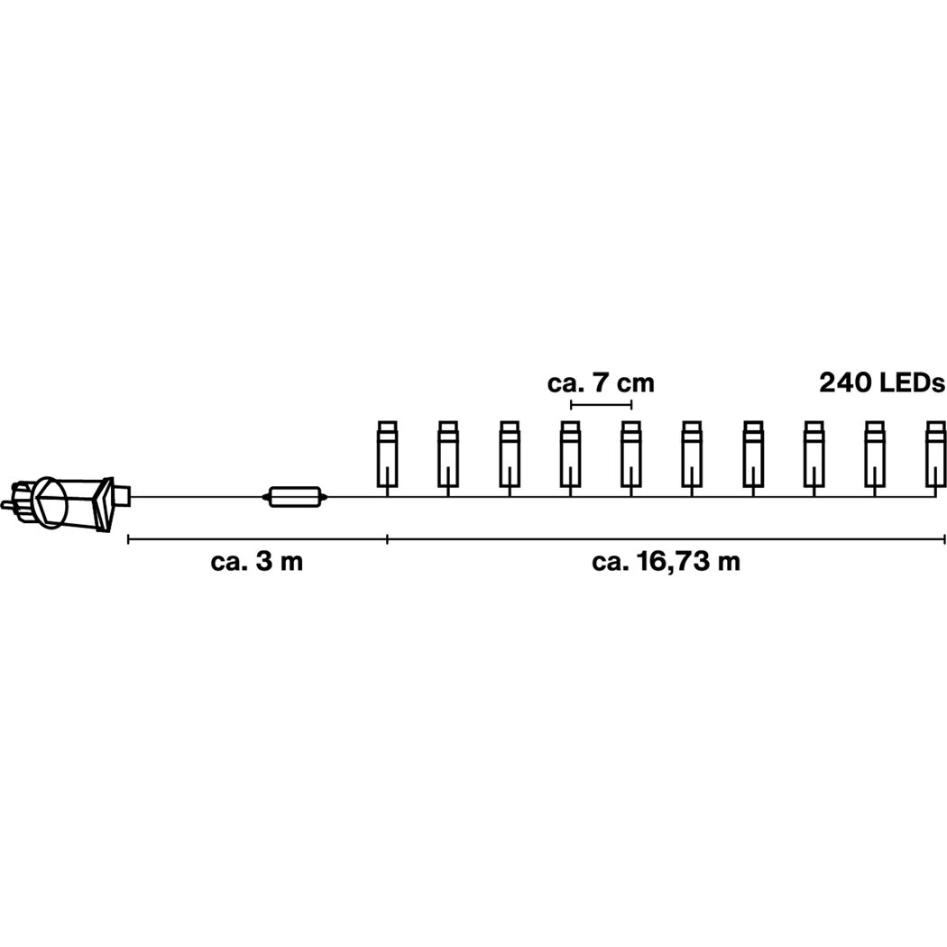 LED-Minilichterkette 240 LEDs 16,7 m