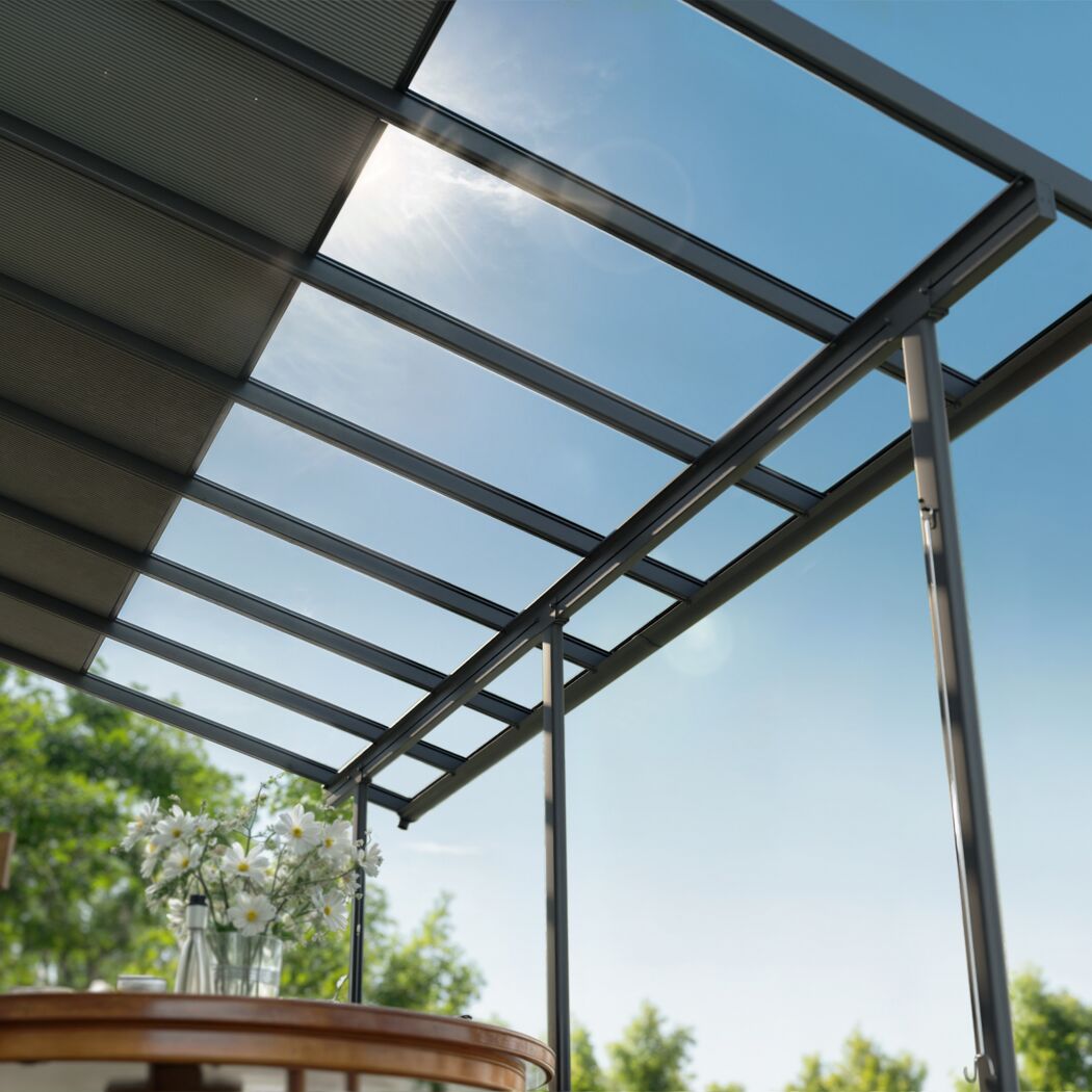 Terrassenüberdachung 'Sierra Cabrio' 295 x 314 cm Alu/Polycarbonat grau