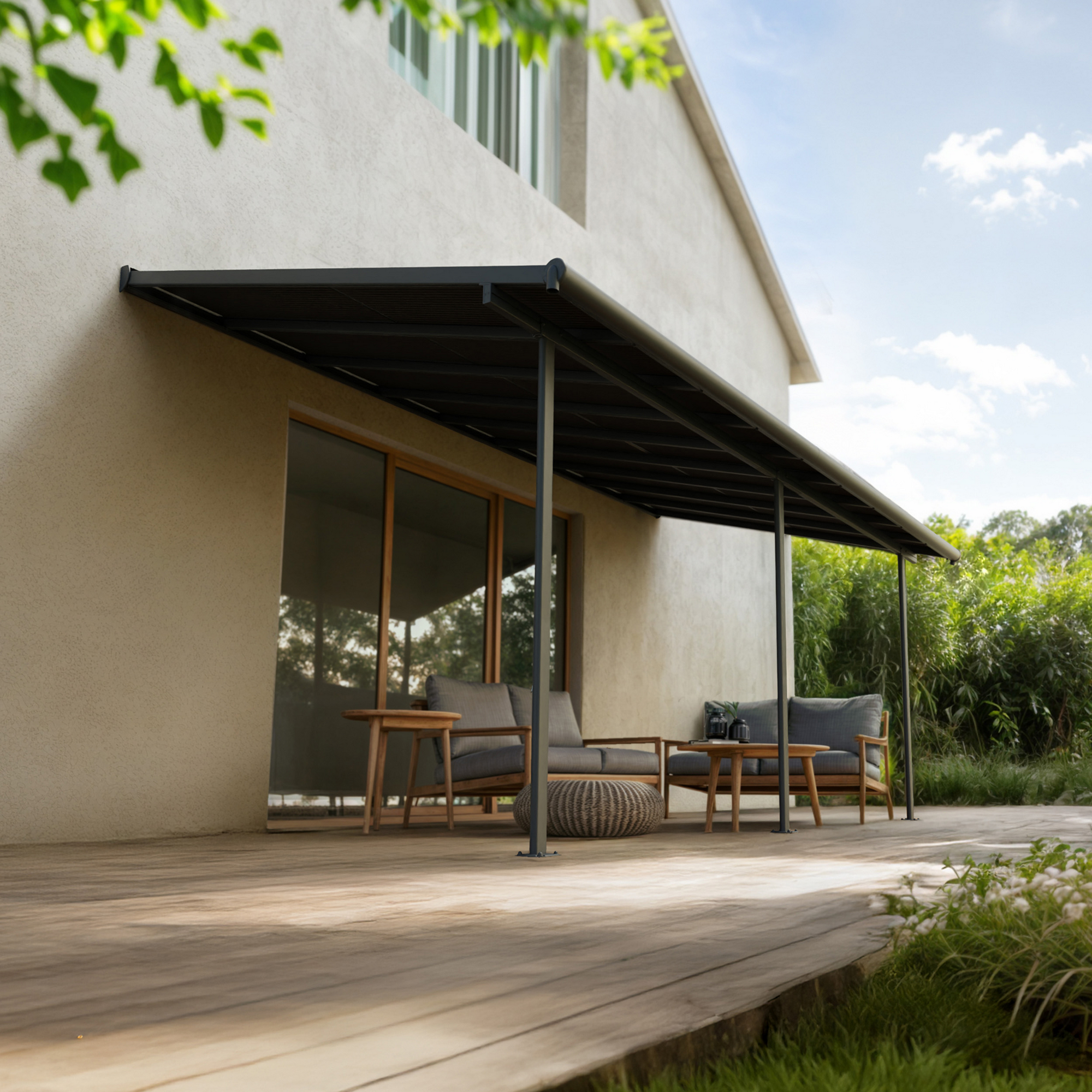 Terrassenüberdachung 'Sierra Cabrio' 295 x 555 cm Alu/Polycarbonat grau