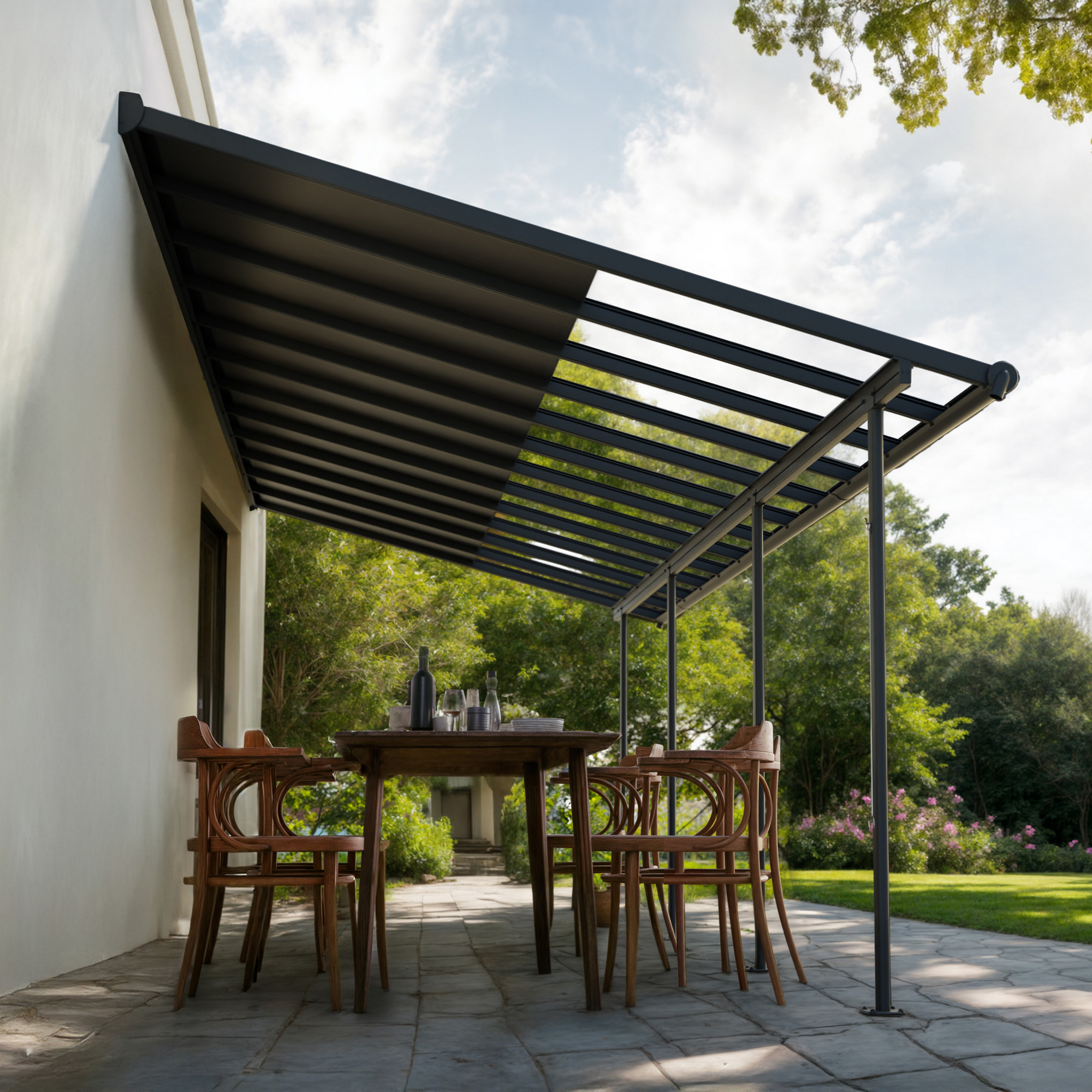 Terrassenüberdachung 'Sierra Cabrio' 295 x 739 cm Alu/Polycarbonat grau