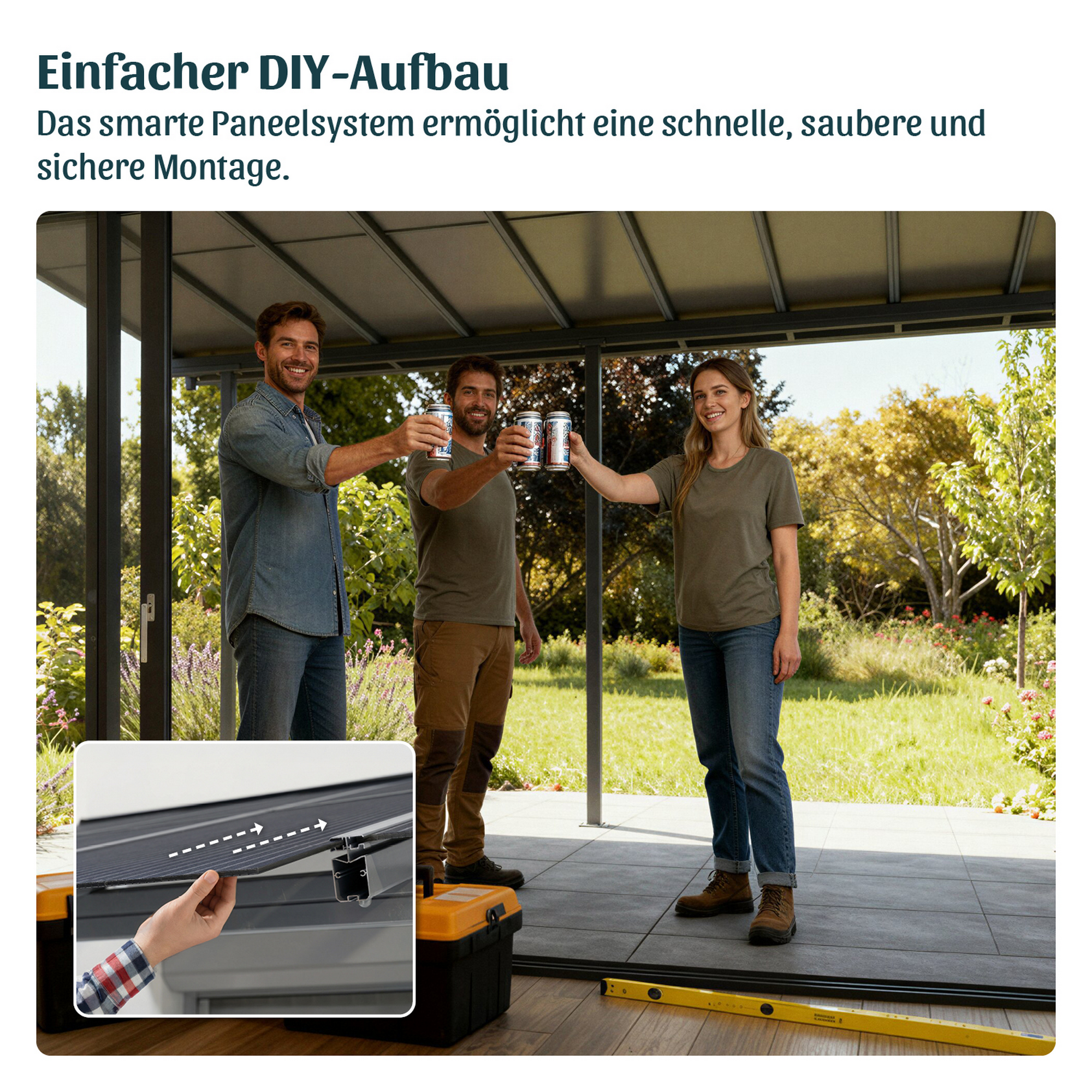 Terrassenüberdachung 'Sierra Cabrio' 295 x 924cm Alu/Polycarbonat grau