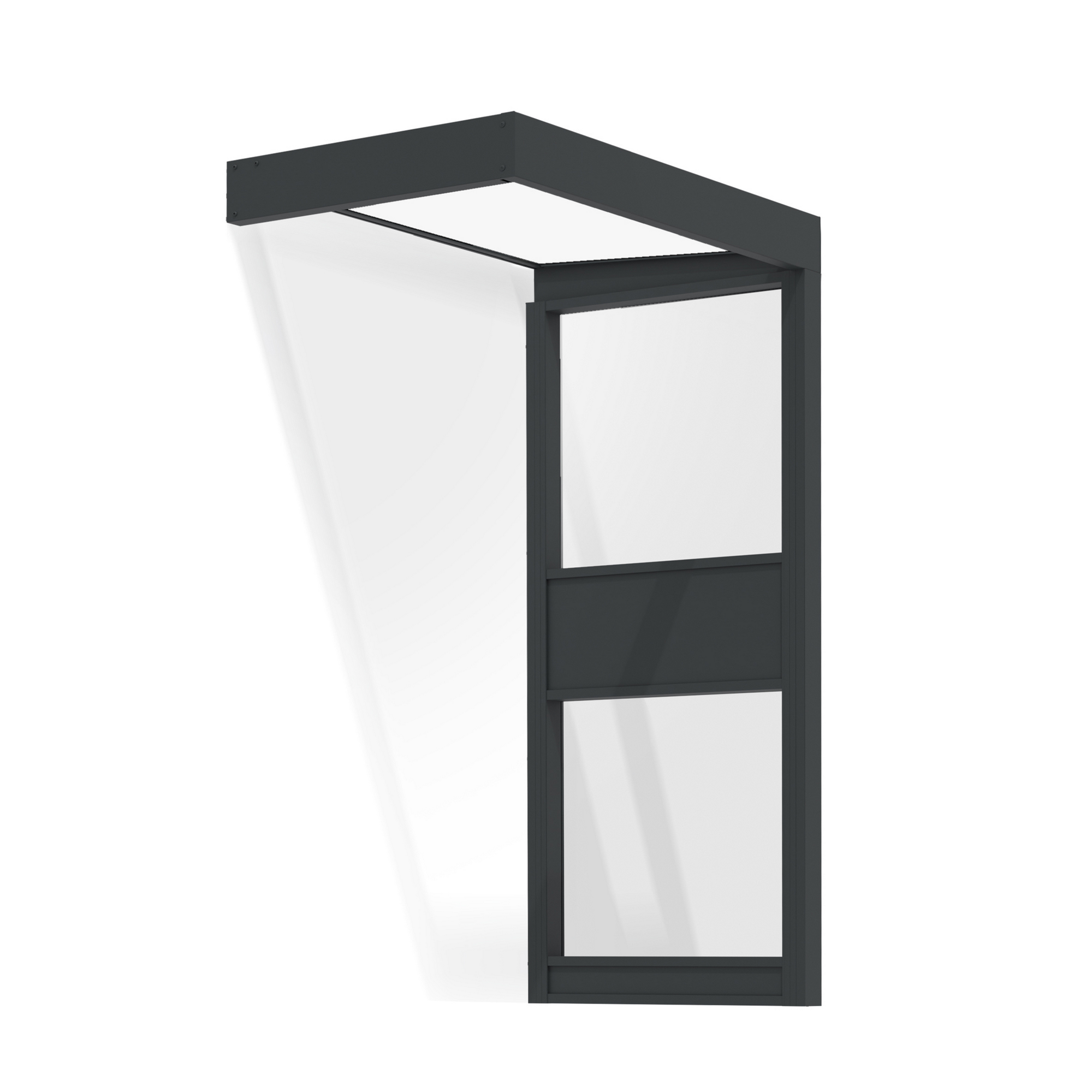 Vordach 'Sophia SIDE Wall' grau 95 x 160 cm Acrylglas opalweiß