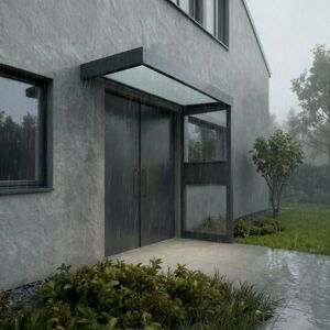 Vordach Sophia 'SIDE Wall' grau 95 x 21 5 cm Acrylglas opalweiß