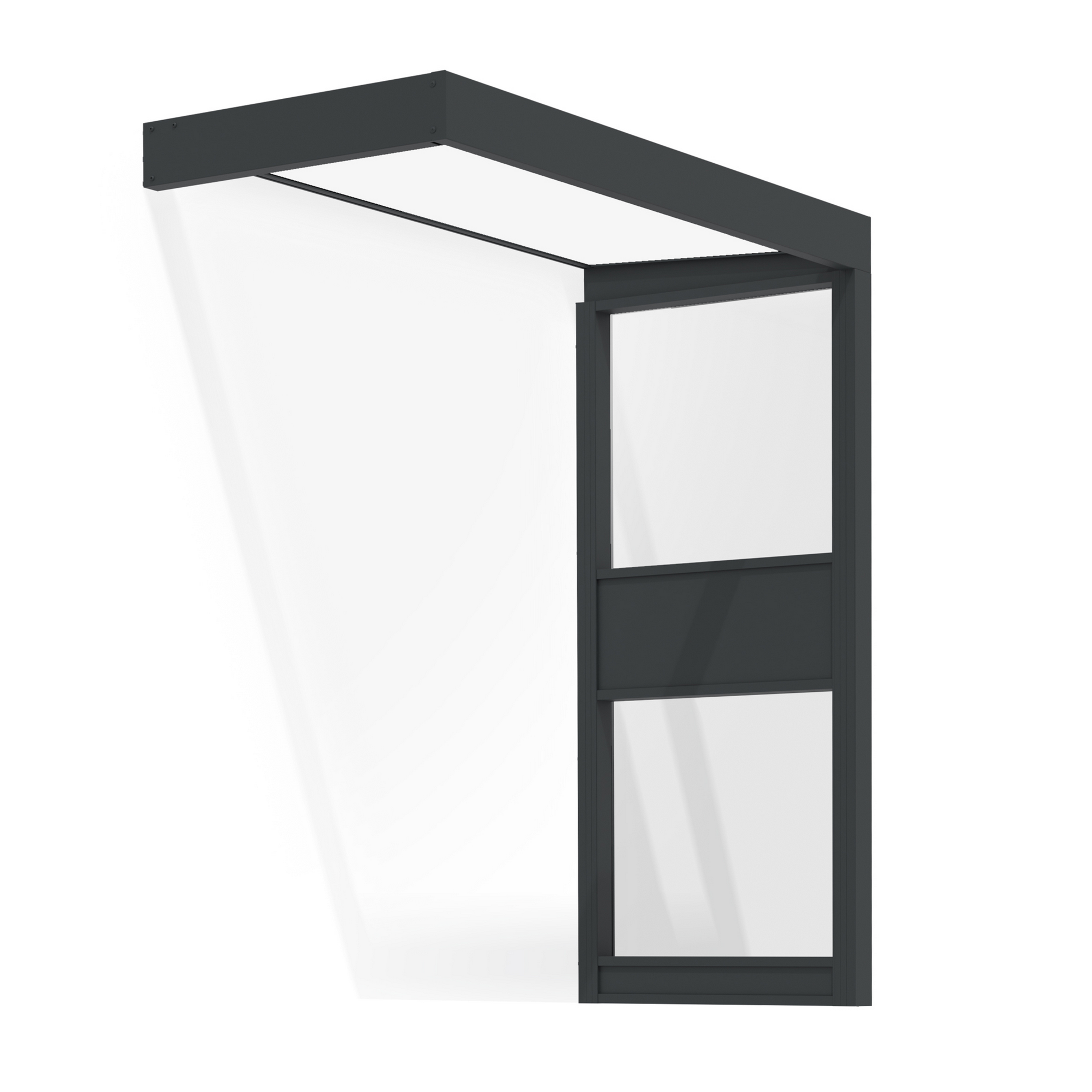 Vordach Sophia 'SIDE Wall' grau 95 x 21 5 cm Acrylglas opalweiß