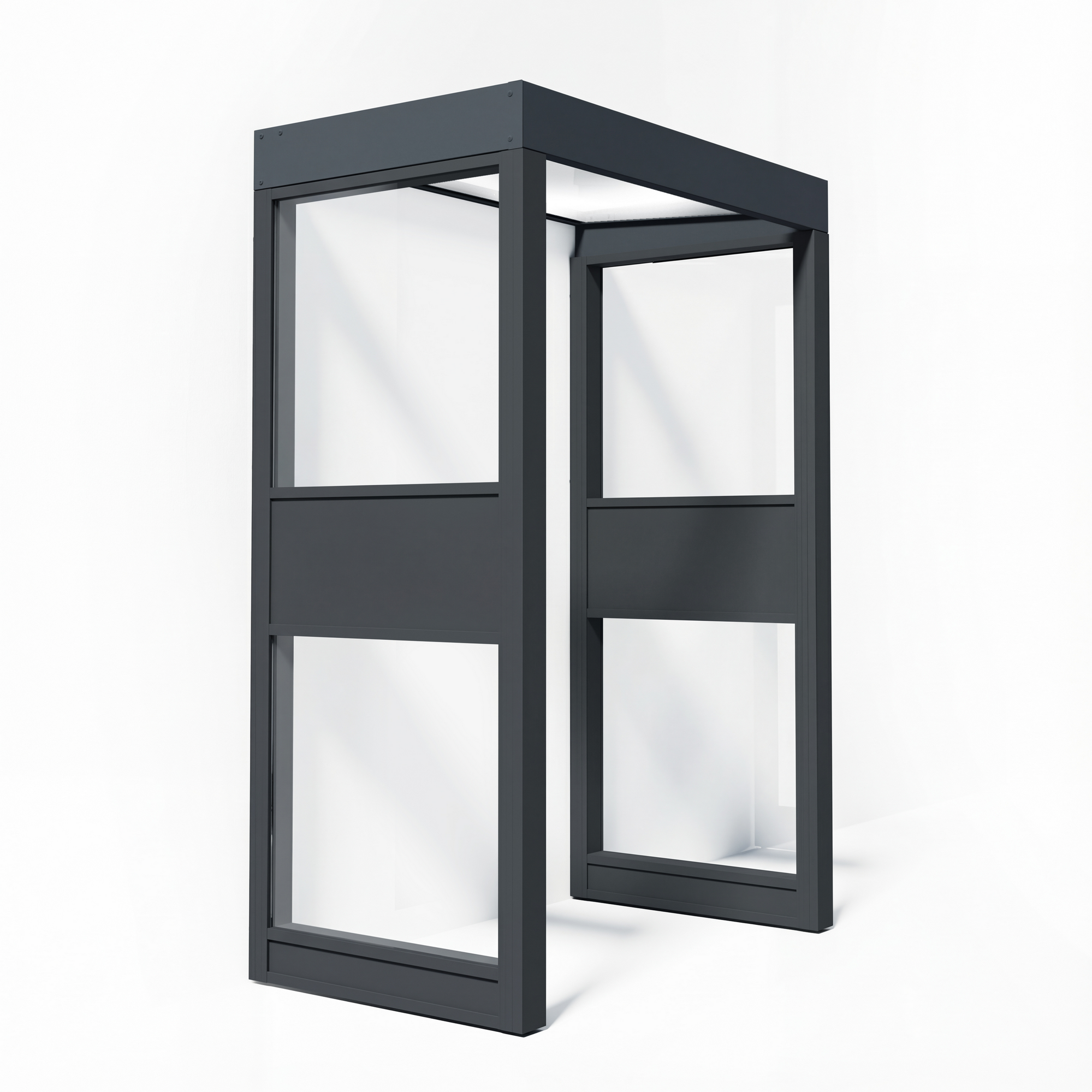 Vordach Sophia '2 SIDE Wall' grau 95 x 160 cm Acrylglas opalweiß