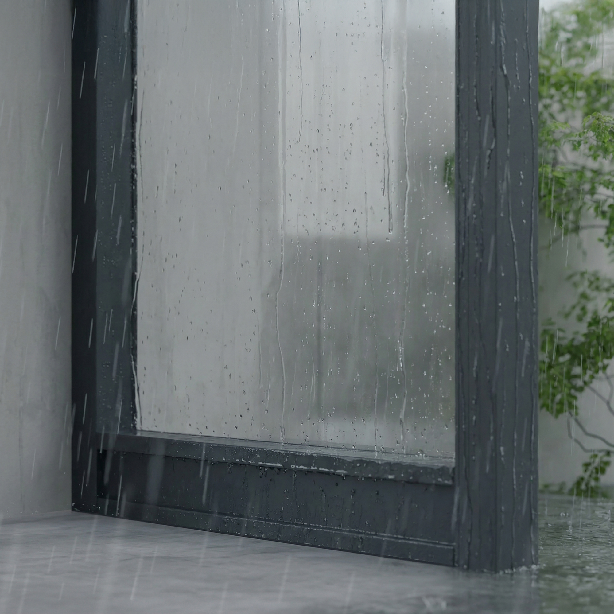 Vordach Sophia '2 SIDE Wall' grau 95 x 160 cm Acrylglas opalweiß