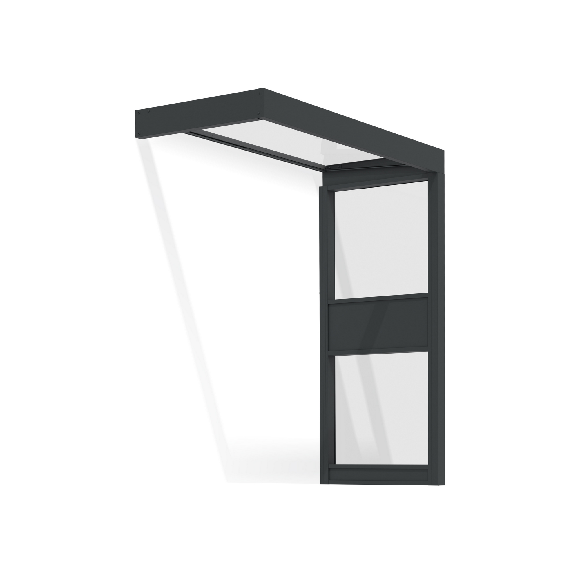 Vordach Sophia 'SIDE Wall' grau 95 x 215 cm Acrylglas klar