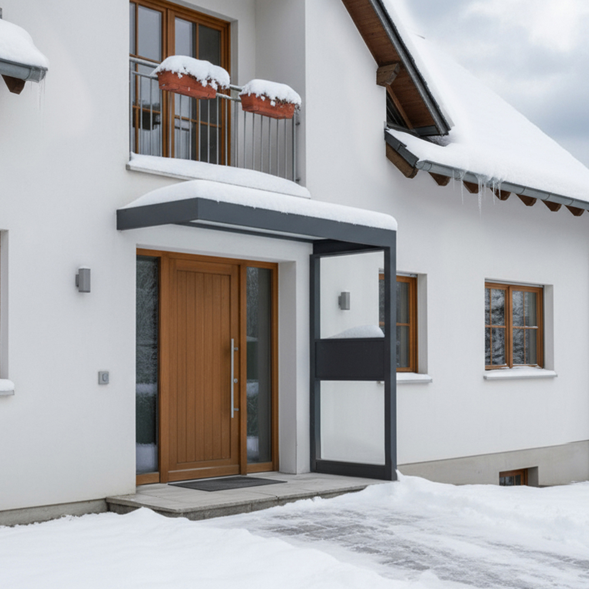 Vordach Sophia 'SIDE Wall' grau 95 x 215 cm Acrylglas klar